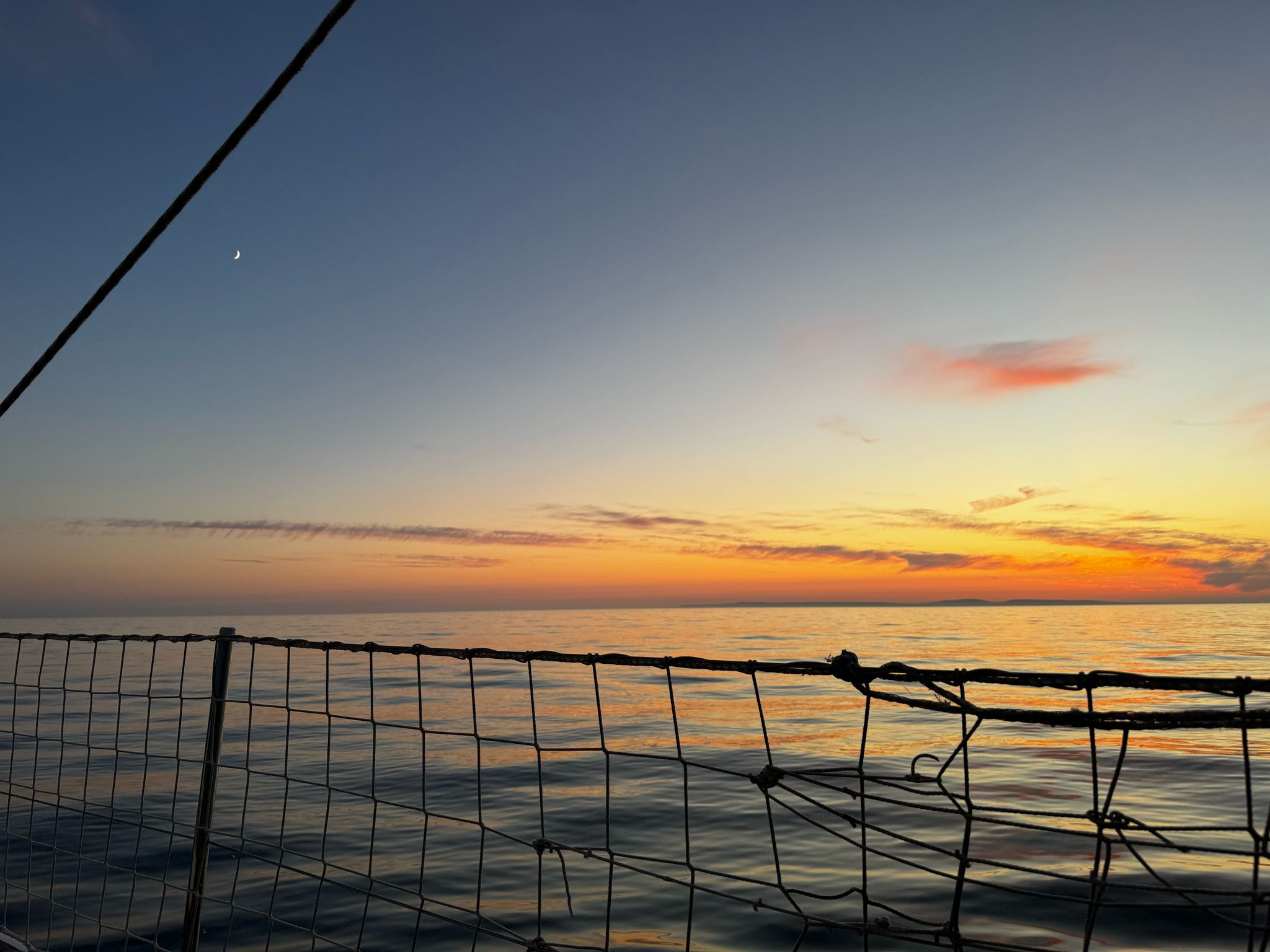 Flat sea in the English channel during L4 training.